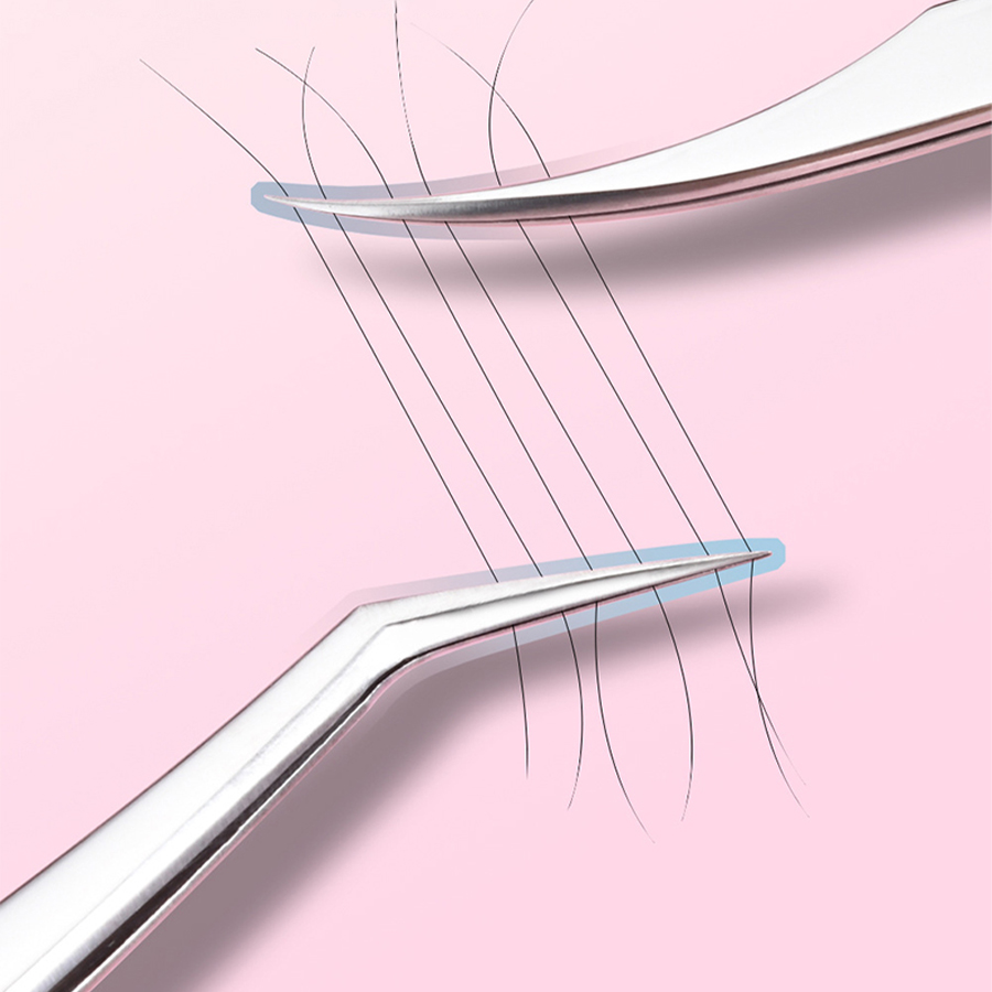 Planted Clip Tweezers - 스테인리스 스틸 속눈썹 집게 고밀도 꽃