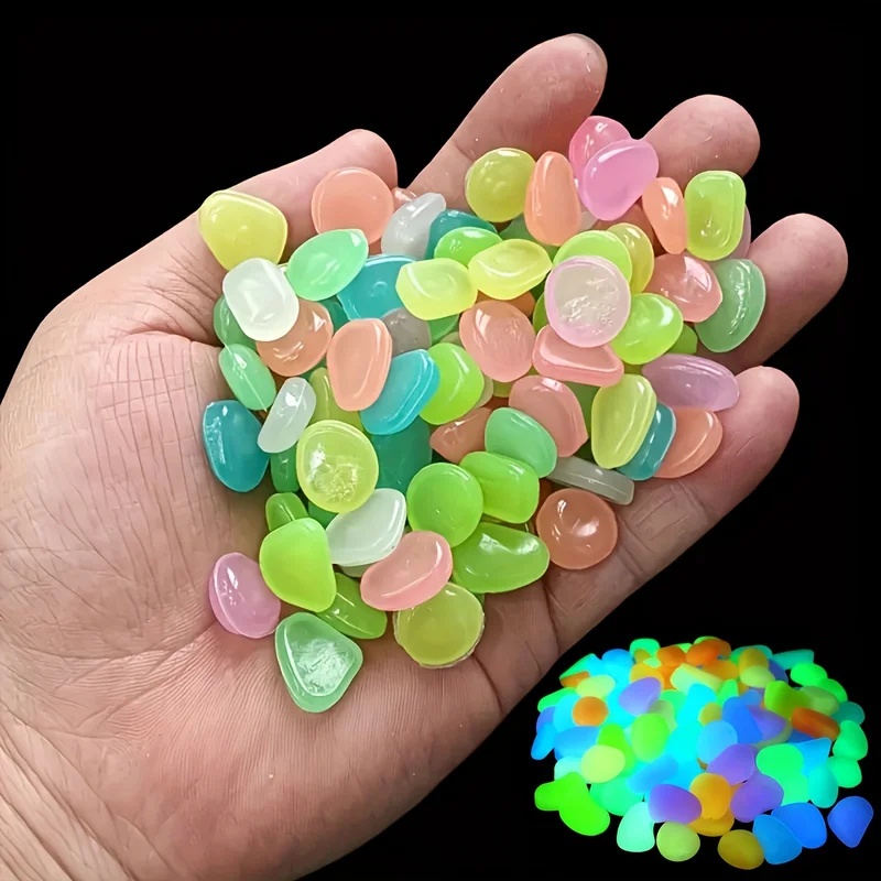 50-200pcs 어둠 속에서 빛나는 조약돌 빛나는 미 - Aquarium Planted 리뷰 및 가격