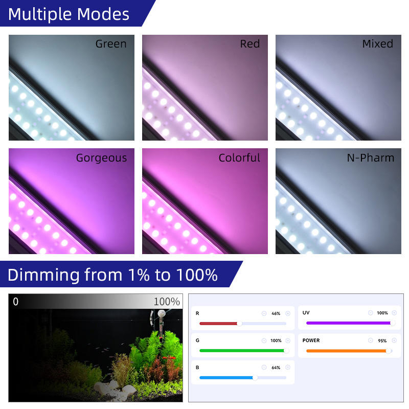 위크 아쿠아 M 시리즈 RGB+UV 수초등 블루투스 앱 - Aquarium Plant Grow Light 리뷰 및 가격