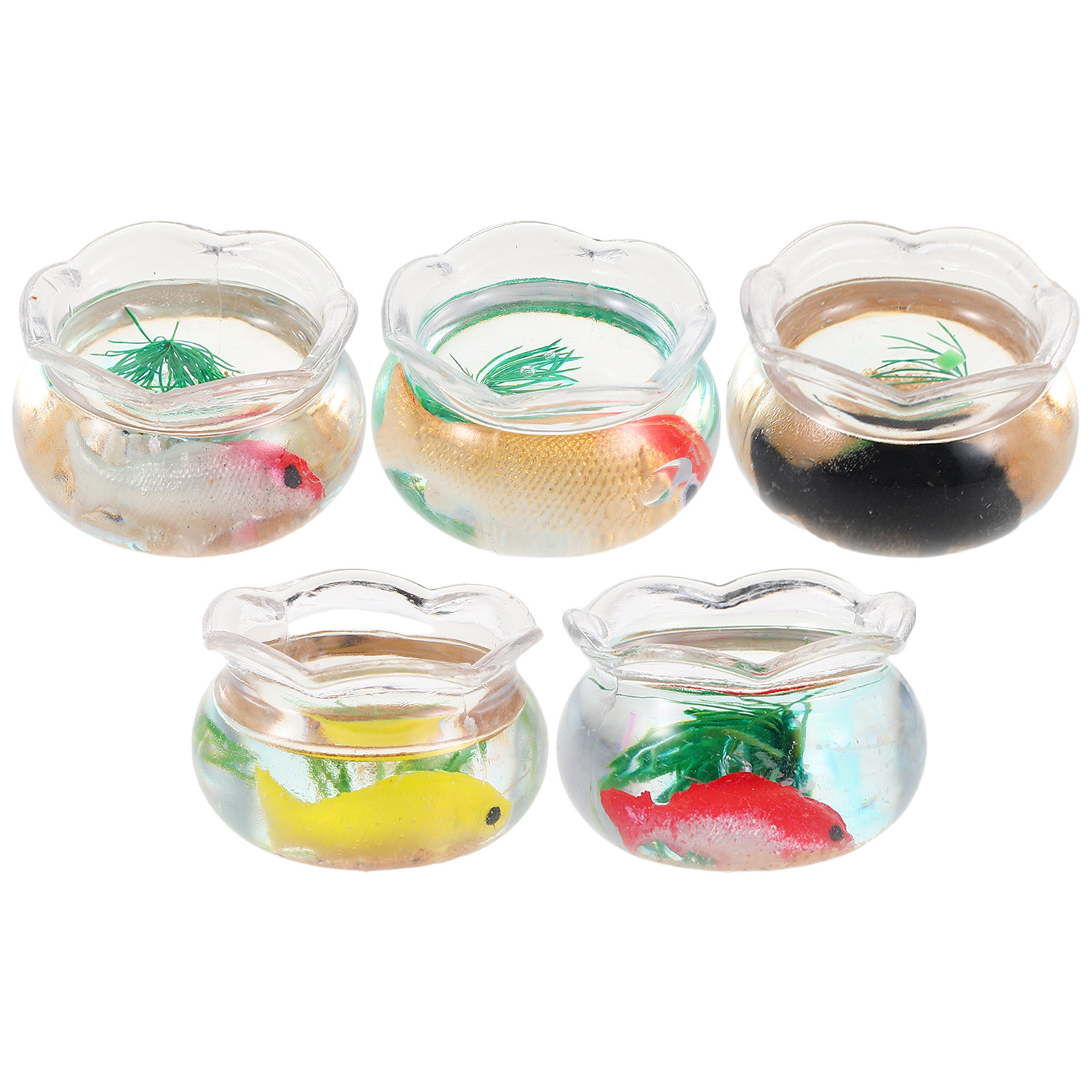 5개 미니 어항, 작은 원형 금붕어 수족관, 사실적인  - Aquarium Planted 리뷰 및 가격