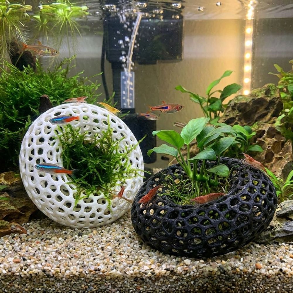 3D 프린팅 물고기 새우 은신처 넓은 시야의 다공성 구 - Planted Aquarium Moss 리뷰 및 가격